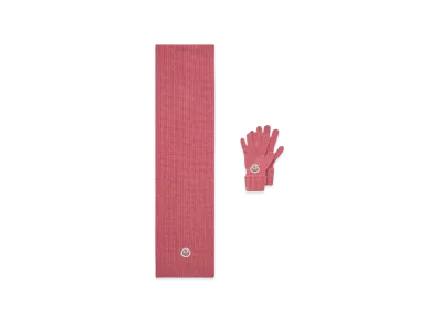 MONCLER Kids Scarf And gloves "Pink"