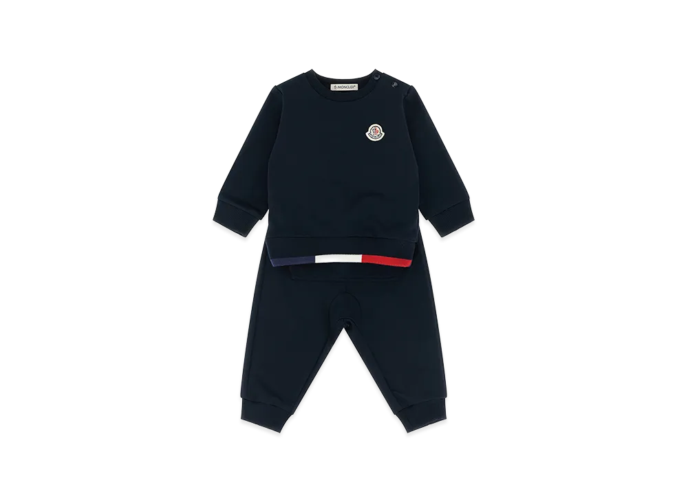 MONCLER Kids Tricolor Hem Sweatshirt And Joggers "Dark Blue"