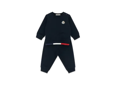 MONCLER Kids Tricolor Hem Sweatshirt And Joggers "Dark Blue"