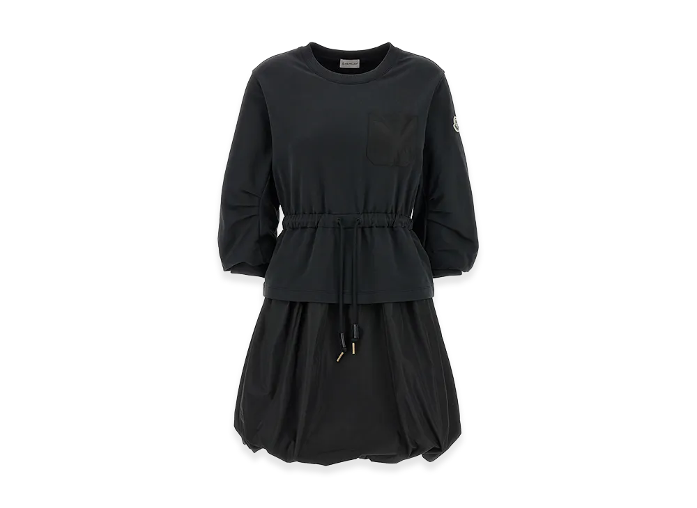 MONCLER Women's Two-Material Dress "Black"