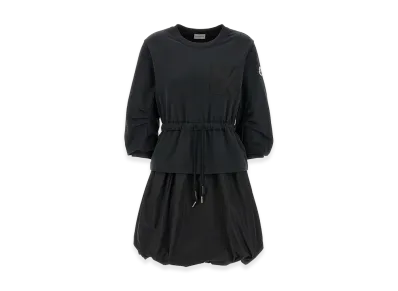 MONCLER Women's Two-Material Dress "Black"