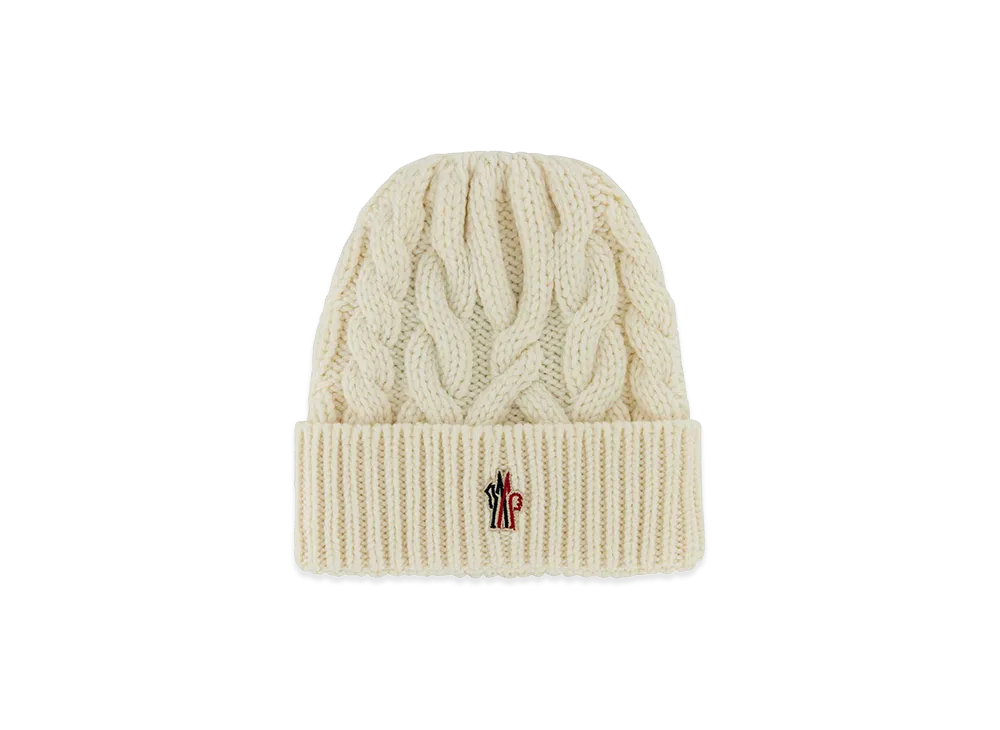 MONCLER Women's Braided Wool Beanie "White"