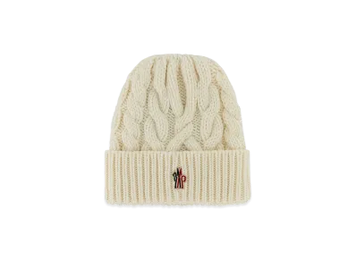 MONCLER Women's Braided Wool Beanie "White"