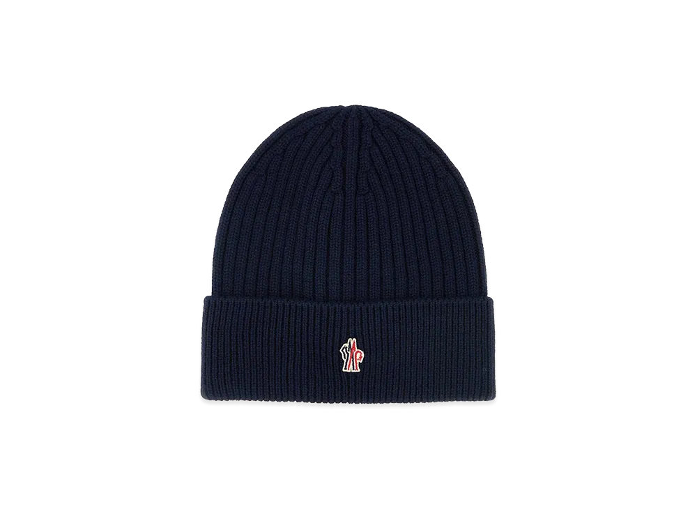 MONCLER Wool Beanie Hat "Midnight Blue"