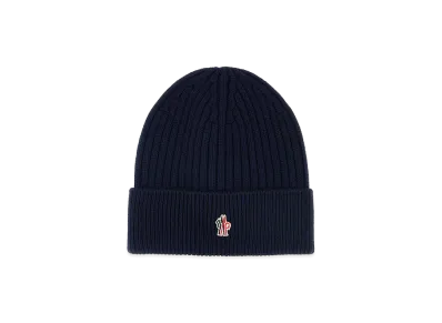 MONCLER Wool Beanie Hat "Midnight Blue"