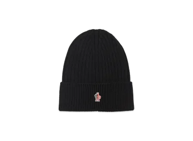 MONCLER Grenoble Rib Knit Wool Beanie "Black"