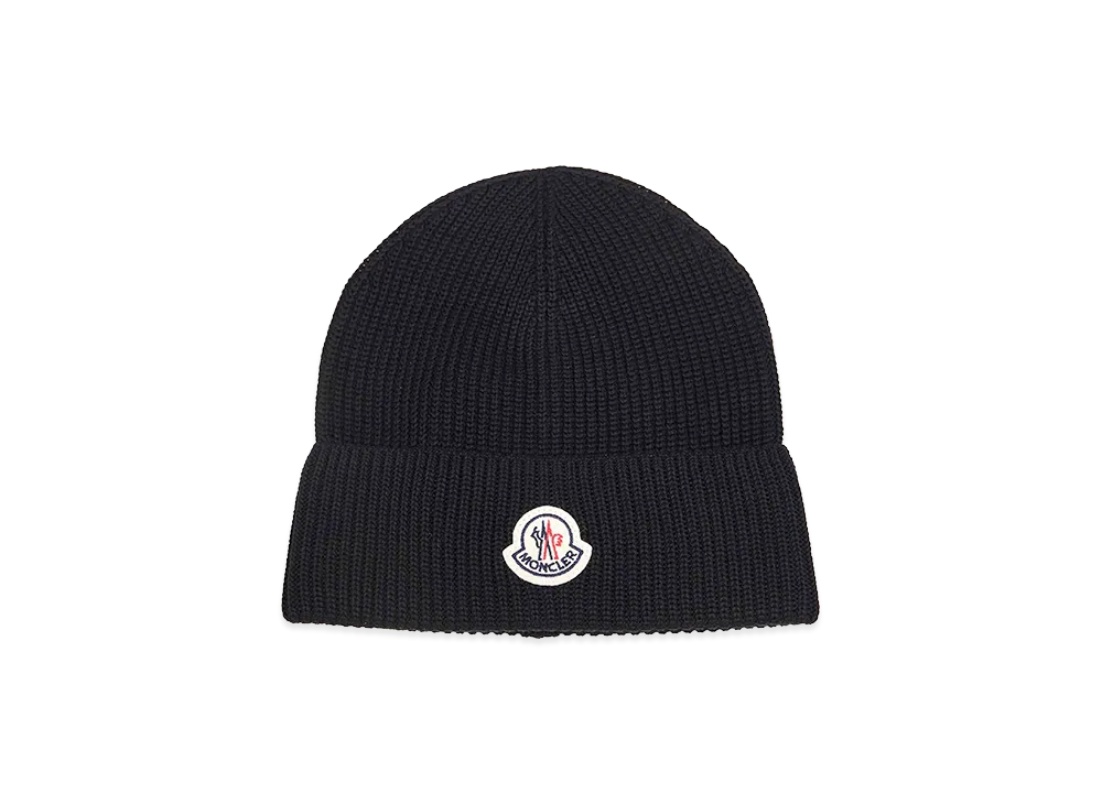 MONCLER Logo Patch Beanie "Black"