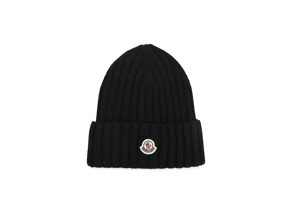 MONCLER Women's Logo Patch Beanie "Black"