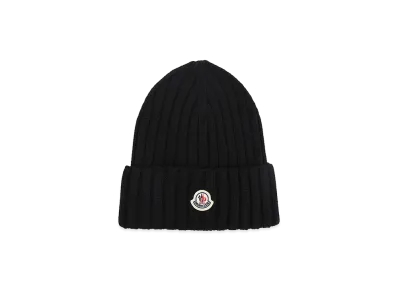 MONCLER Women's Logo Patch Beanie "Black"