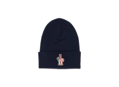 MONCLER Logo Patch Beanie "Dark Blue"