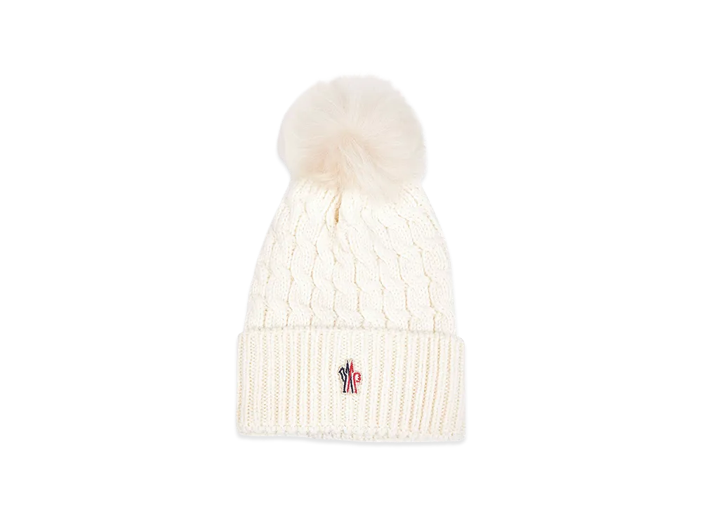 MONCLER Women's Grenoble Beanie Hat "White"