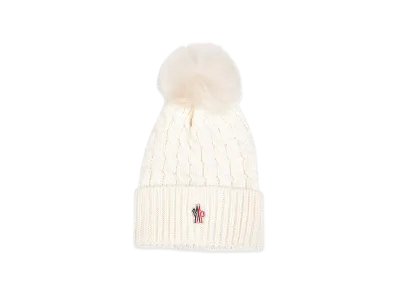 MONCLER Women's Grenoble Beanie Hat "White"