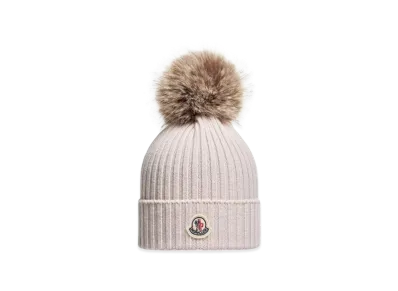 MONCLER Kids Beanie Hat "Light Beige"