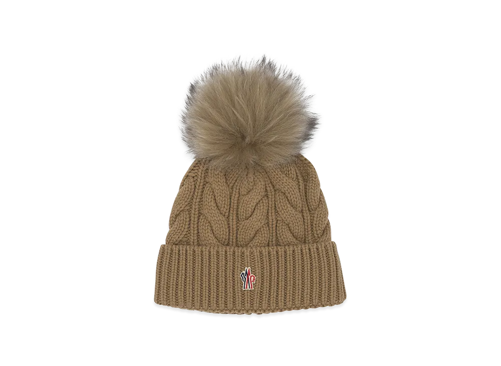 MONCLER Women's Wool Blend Beanie "Beige"