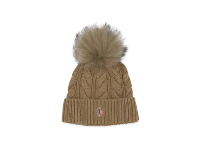MONCLER Women's Wool Blend Beanie "Beige"
