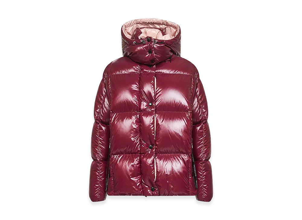 MONCLER Women's Parana Hooded Short Down Jacket In Shiny Nylon "Bordeaux"