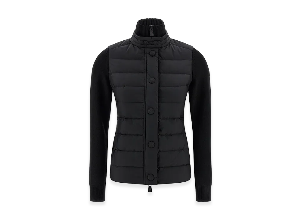 MONCLER Women's Padded Wool Cardigan "Black"