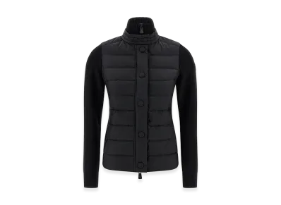 MONCLER Women's Padded Wool Cardigan "Black"