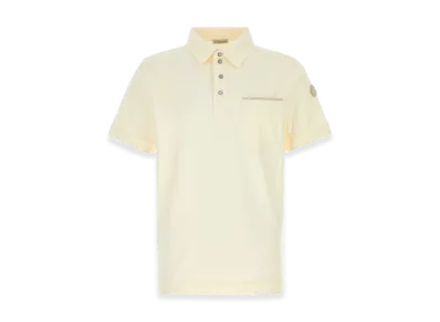MONCLER Stretch Piquet Polo Shirt "Cream/White"