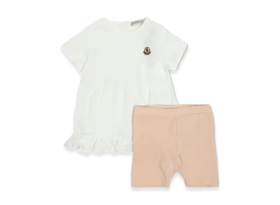 MONCLER Kids T-Shirt With Shorts Set "White/Beige"
