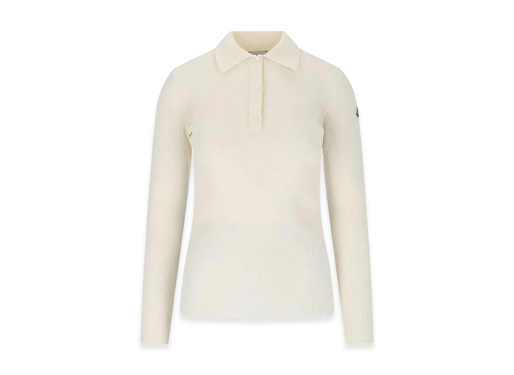 MONCLER Women's Logo Ribbed Top "White"