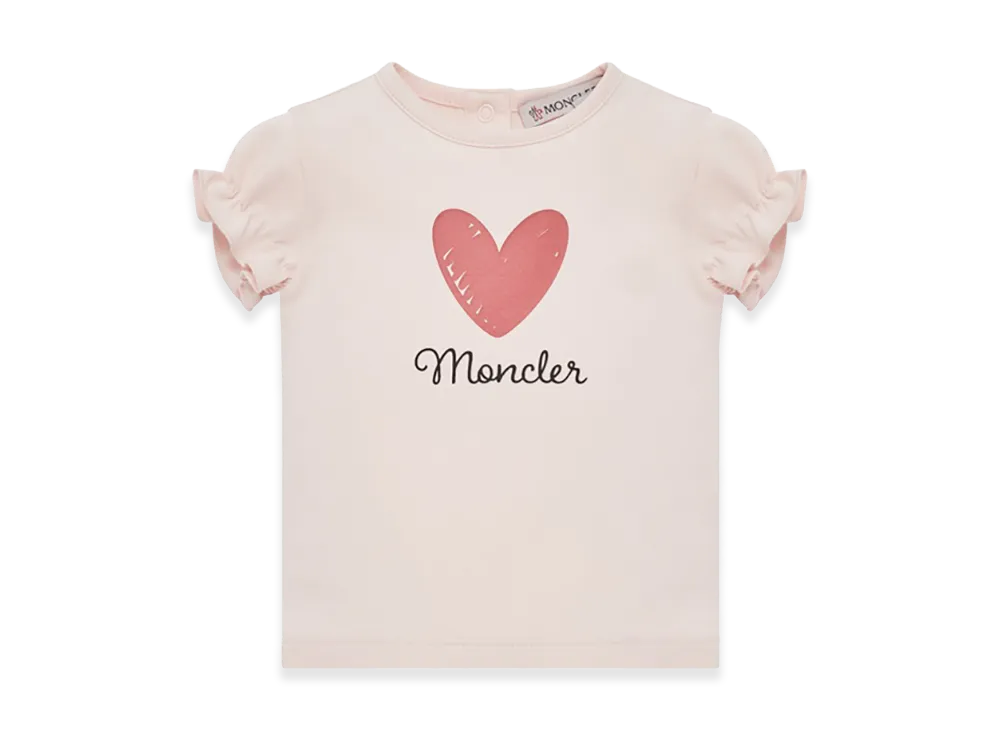 MONCLER Kids Heart Logo T-Shirt "Pink"