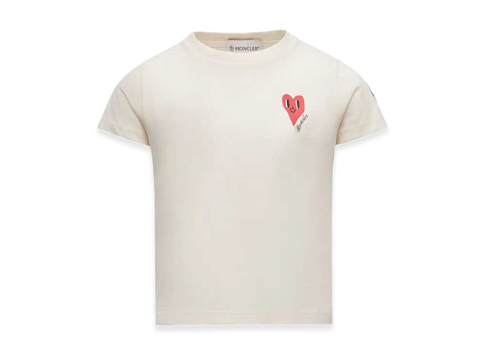 MONCLER Kids Mini Heart Logo T-Shirt "White"