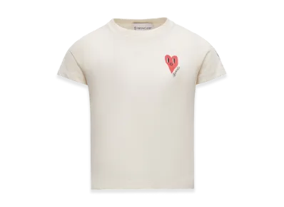 MONCLER Kids Mini Heart Logo T-Shirt "White"