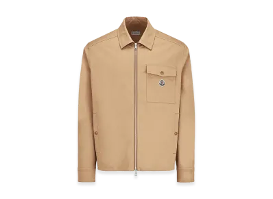 MONCLER Cotton Blend Gabardine Shirt Jacket "Beige"