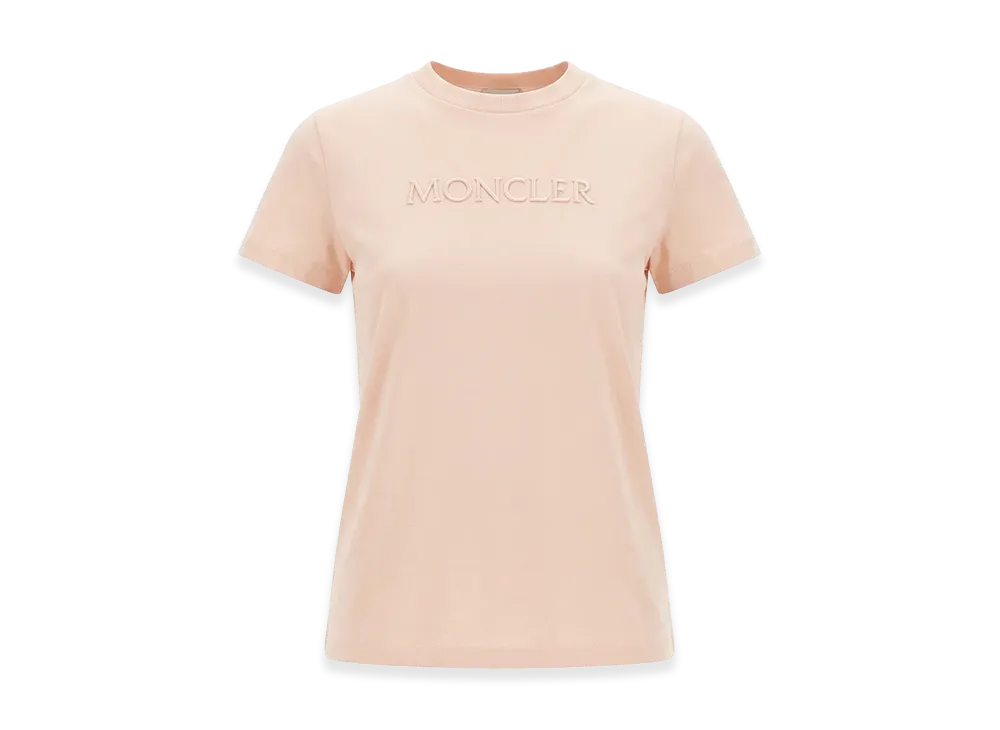 MONCLER Women's Cotton T-Shirt With Logo "Pink"
