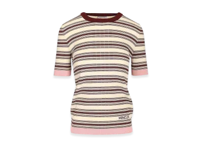 MONCLER Women's Knitted T-Shirt "Beige/Pink"