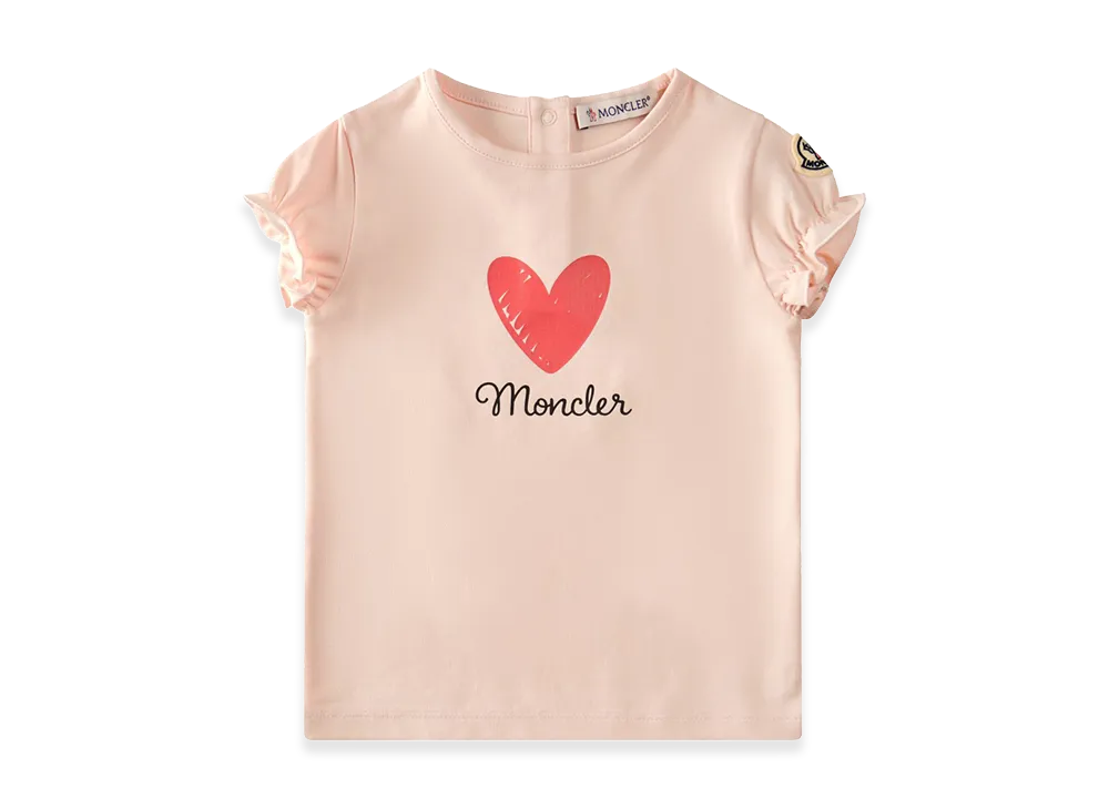 MONCLER Kids T-Shirt With Heart Logo "Pink"