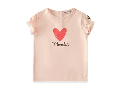 MONCLER Kids T-Shirt With Heart Logo "Pink"