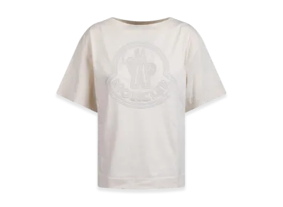 MONCLER Women's T-Shirt With Embroidered Logo "Beige"