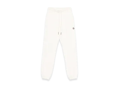 MONCLER Women's Cotton Track Pants With Logo Patch "White"