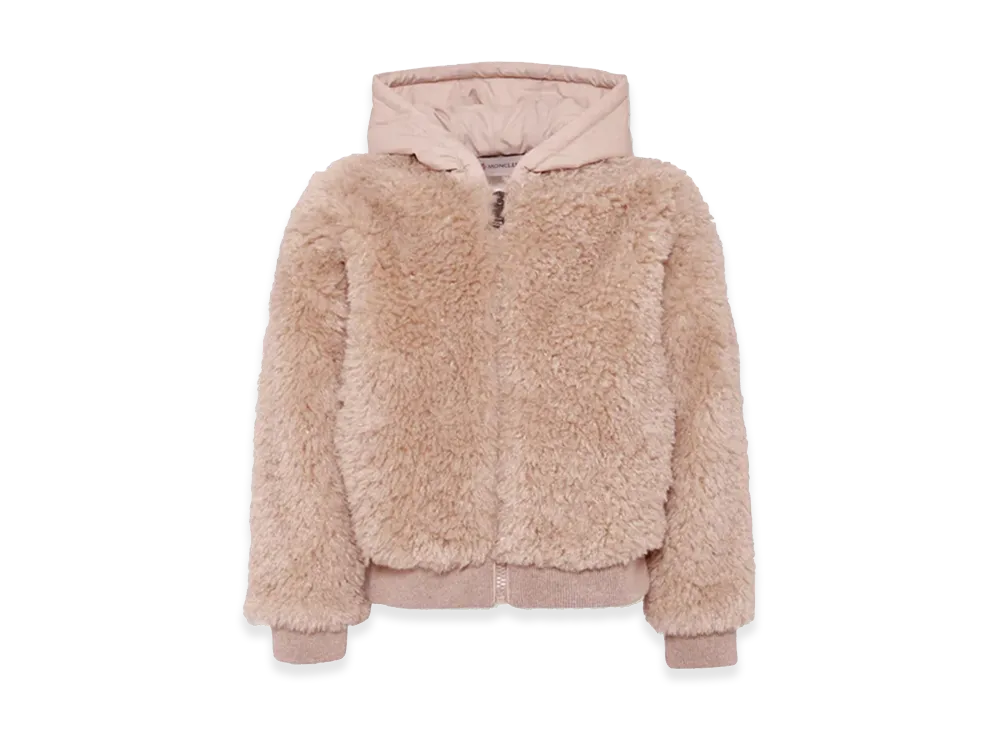 MONCLER Kids Logoed Hooded Sweat Jacket "Beige"