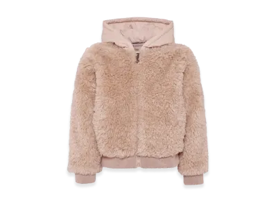 MONCLER Kids Logoed Hooded Sweat Jacket "Beige"
