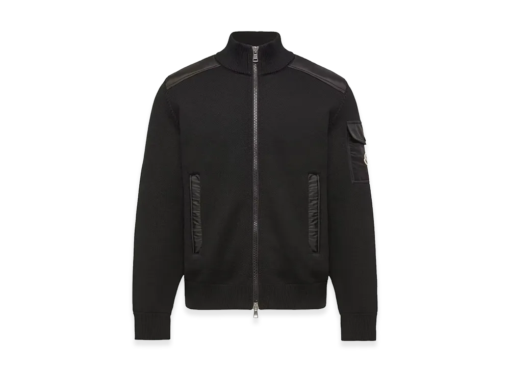 MONCLER The padded Wool Zip-Up Cardigan "Black"