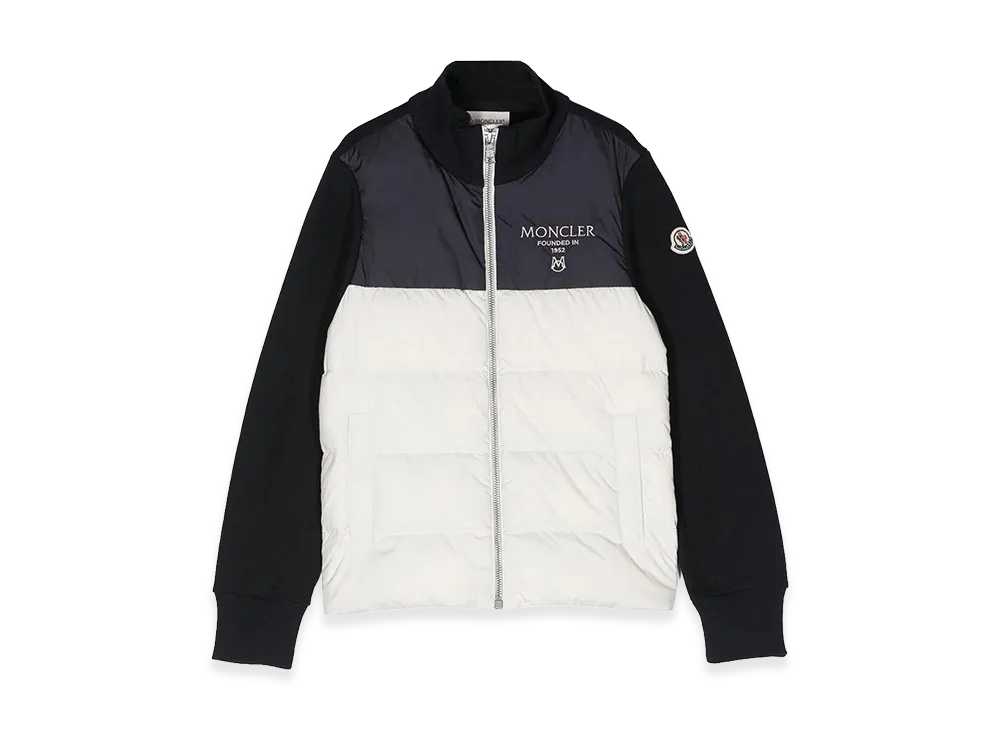 MONCLER Zip Up Cardigan "Black/White"