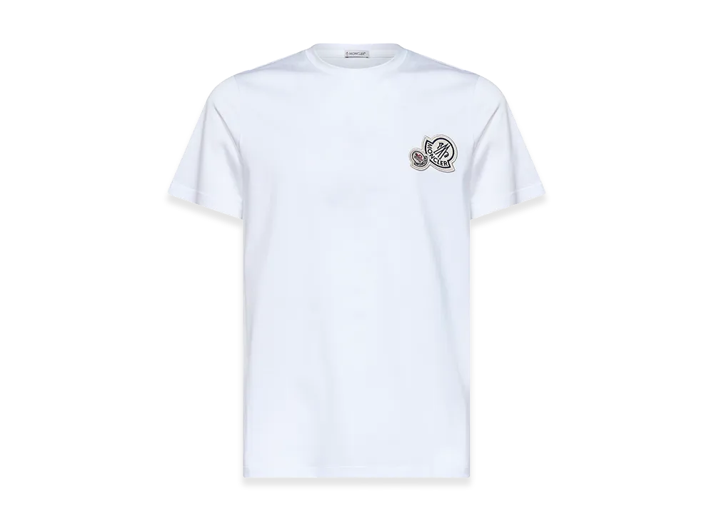 MONCLER Double Logo Patch Cotton T-Shirt "White"