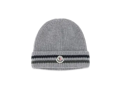 MONCLER Kids Tricot Beanie "Grey/Navy/Green"
