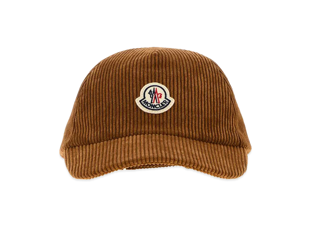 MONCLER Women's Caramel Stretch Corduroy Baseball Cap "Camel"