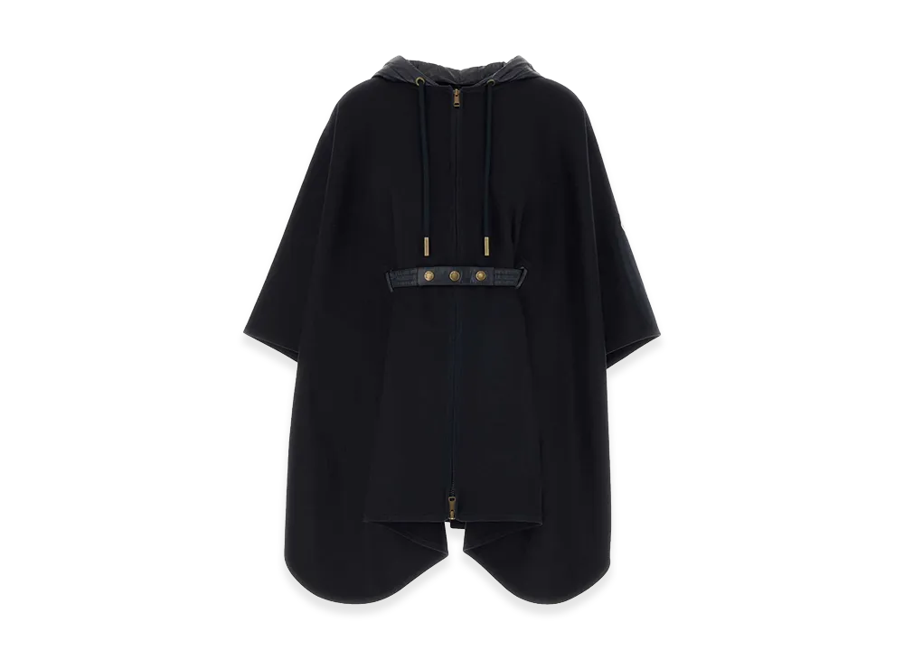 MONCLER Women's Wool Blend Poncho "Navy Blue"