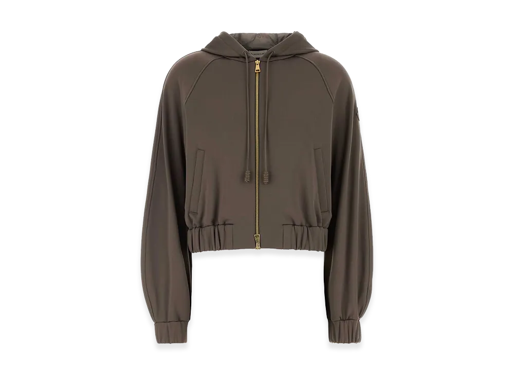 MONCLER Women's Stretch Jersey Sweatshirt "Brown/Mud"