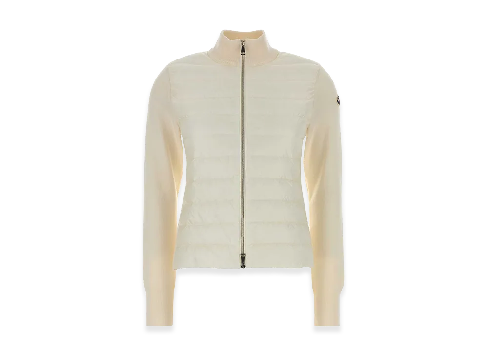MONCLER Women's Nylon And Wool Cardigan "White/Ivory"