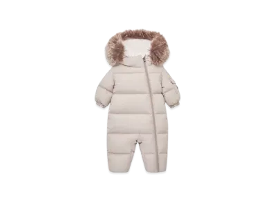 MONCLER Kids Hooded Down Snowsuit "Light Beige"