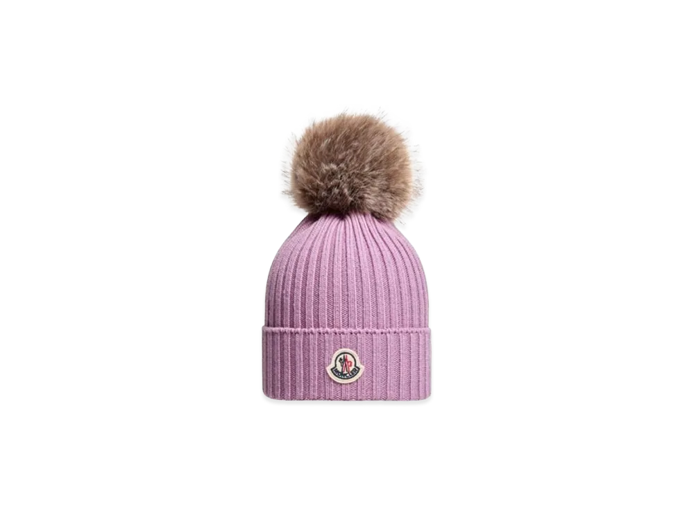 MONCLER Kids Beanie Hats "Lilac"
