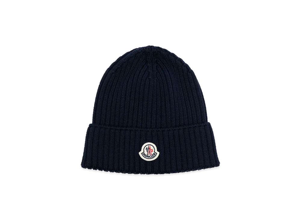 MONCLER Kids Beanie Hats "Navy Blue"