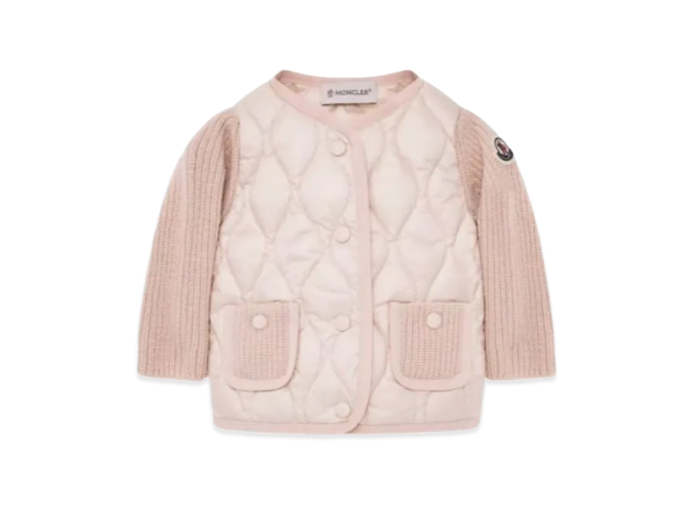 MONCLER Kids Wool And Cashmere Down Cardigan "Pink"