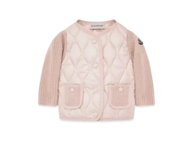 MONCLER Kids Wool And Cashmere Down Cardigan "Pink"